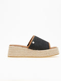 Flatforms σανδάλια με ψάθα και σχοινί Refresh 17175301 - Μαύρο - thefashionproject.gr - Refresh