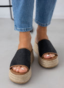 Flatforms σανδάλια με ψάθα και σχοινί Refresh 17175301 - Μαύρο - thefashionproject.gr - Refresh