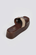 Flatforms σανδάλια με ψάθα στη φάσα Estil - Καφέ - thefashionproject.gr - Estil