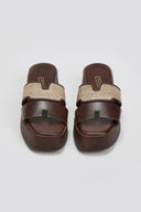 Flatforms σανδάλια με ψάθα στη φάσα Estil - Καφέ - thefashionproject.gr - Estil