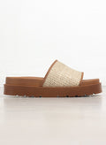 Flatforms σανδάλια με ψάθινη φάσα - Ταμπά - thefashionproject.gr - CARAD