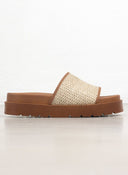 Flatforms σανδάλια με ψάθινη φάσα - Ταμπά - thefashionproject.gr - CARAD