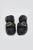 Flatforms σανδάλια με στρας Mariella Fabiani 2503/02 - Μαύρο - thefashionproject.gr - Mariella Fabiani