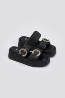 Flatforms σανδάλια με στρας Mariella Fabiani 2503/02 - Μαύρο - thefashionproject.gr - Mariella Fabiani
