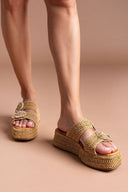 Flatforms σανδάλια με στρας Mariella Fabiani 2503/02 - Ταμπά - thefashionproject.gr - Mariella Fabiani