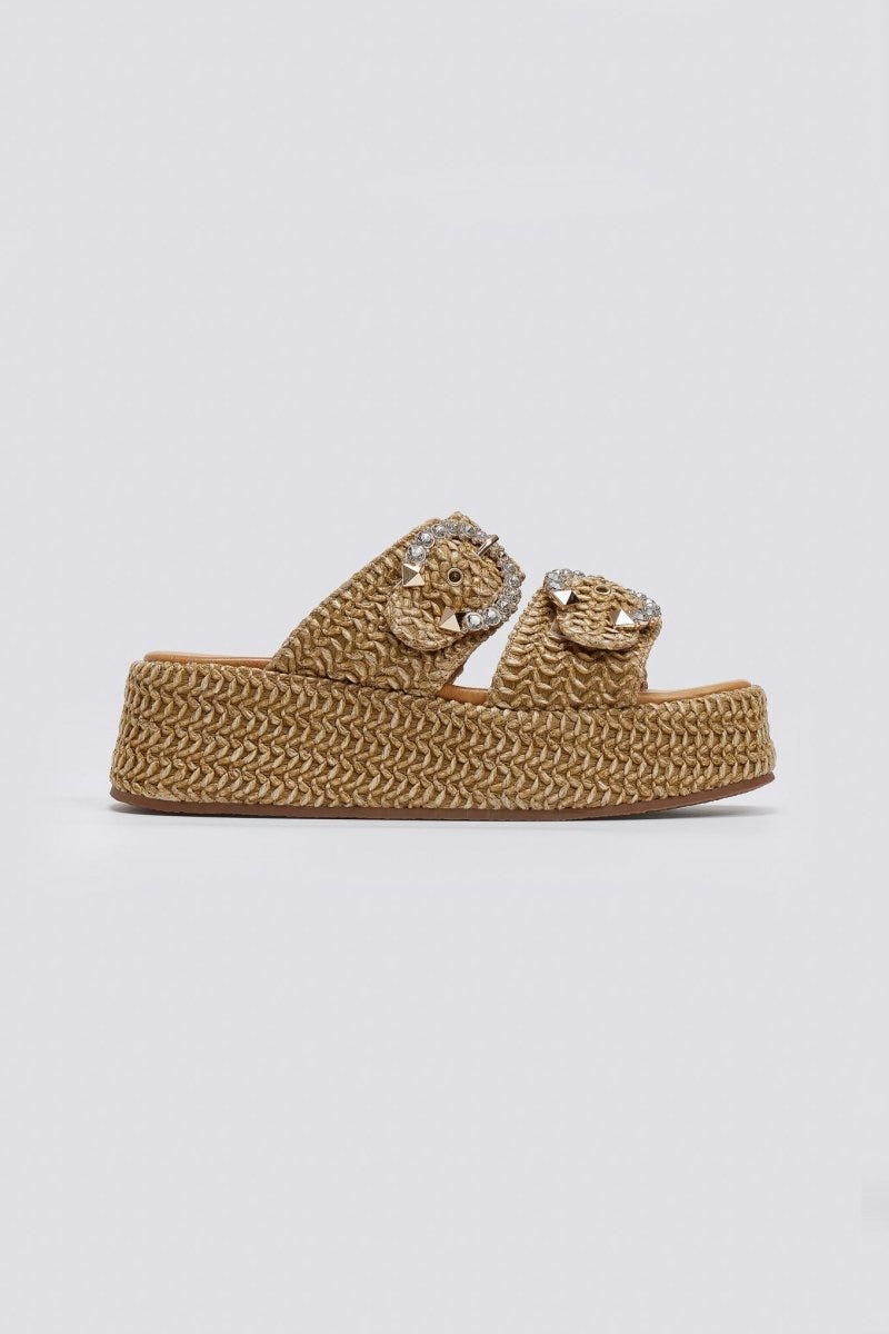 Flatforms σανδάλια με στρας Mariella Fabiani 2503/02 - Ταμπά - thefashionproject.gr - Mariella Fabiani