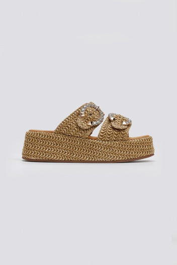 Flatforms σανδάλια με στρας Mariella Fabiani 2503/02 - Ταμπά - thefashionproject.gr - Mariella Fabiani