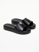 Flatforms σανδάλια με στρας στοιχείο TFP - Μαύρο - thefashionproject.gr - TFP