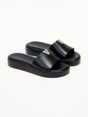 Flatforms σανδάλια με στρας στοιχείο TFP - Μαύρο - thefashionproject.gr - TFP