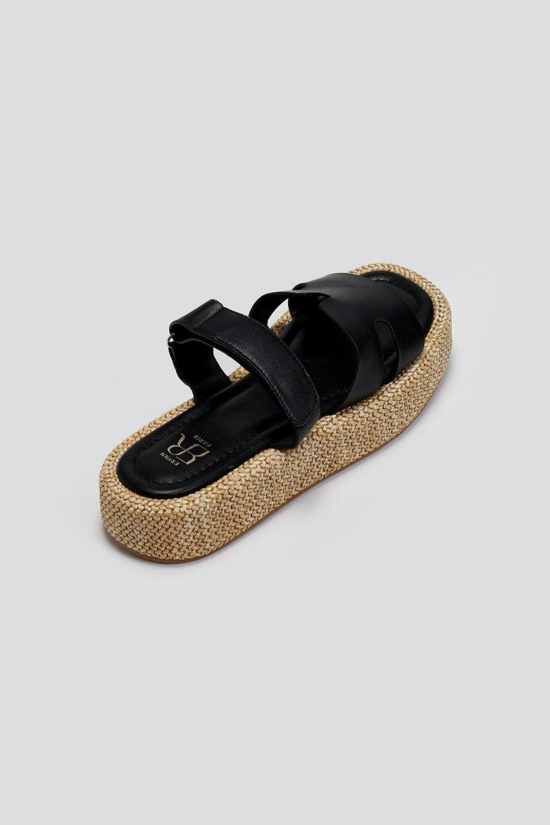 Flatforms σανδάλια με velcro ERYNN - Μαύρο - thefashionproject.gr - ERYNN