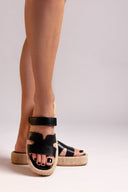 Flatforms σανδάλια με velcro ERYNN - Μαύρο - thefashionproject.gr - ERYNN