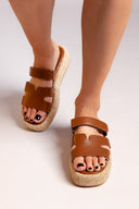 Flatforms σανδάλια με velcro ERYNN - Ταμπά - thefashionproject.gr - ERYNN