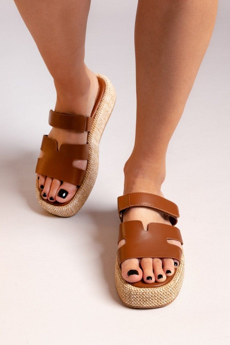 Flatforms σανδάλια με velcro ERYNN - Ταμπά - thefashionproject.gr - ERYNN