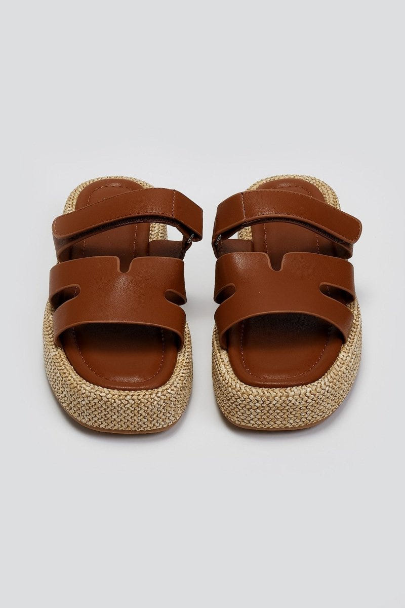 Flatforms σανδάλια με velcro ERYNN - Ταμπά - thefashionproject.gr - ERYNN