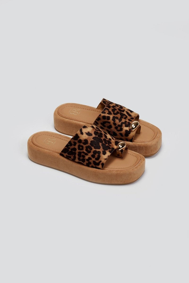 Flatforms σανδάλια suede ERYNN - Leopard - thefashionproject.gr - ERYNN
