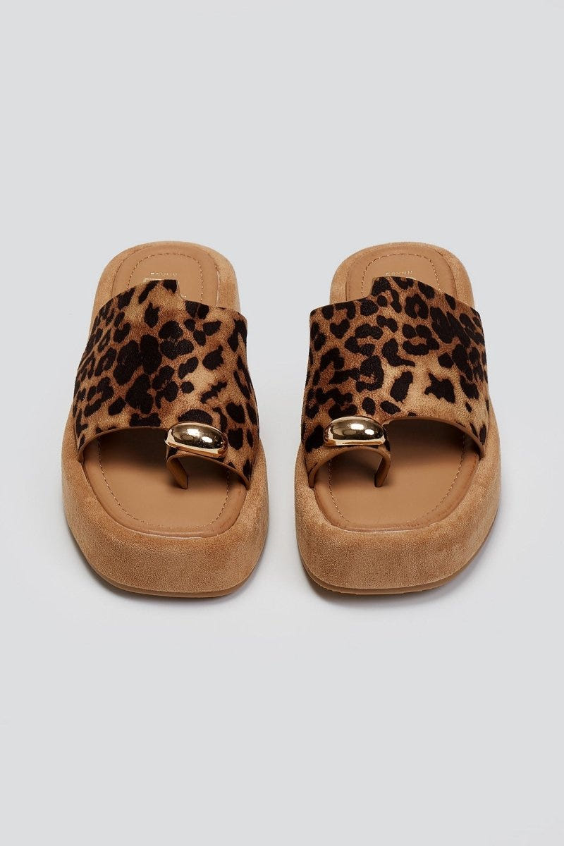 Flatforms σανδάλια suede ERYNN - Leopard - thefashionproject.gr - ERYNN
