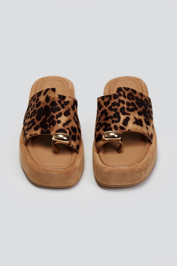 Flatforms σανδάλια suede ERYNN - Leopard - thefashionproject.gr - ERYNN