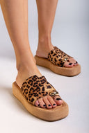 Flatforms σανδάλια suede ERYNN - Leopard - thefashionproject.gr - ERYNN