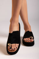 Flatforms σανδάλια suede ERYNN - Μαύρο - thefashionproject.gr - ERYNN