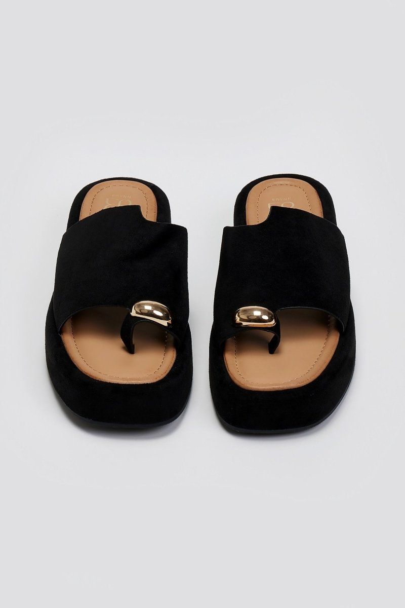 Flatforms σανδάλια suede ERYNN - Μαύρο - thefashionproject.gr - ERYNN