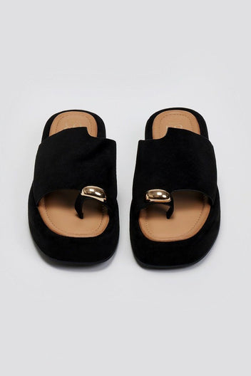 Flatforms σανδάλια suede ERYNN - Μαύρο - thefashionproject.gr - ERYNN