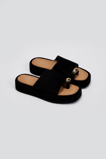 Flatforms σανδάλια suede ERYNN - Μαύρο - thefashionproject.gr - ERYNN