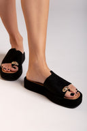 Flatforms σανδάλια suede ERYNN - Μαύρο - thefashionproject.gr - ERYNN