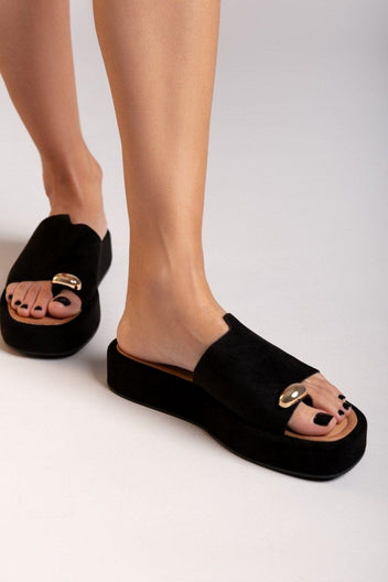 Flatforms σανδάλια suede ERYNN - Μαύρο - thefashionproject.gr - ERYNN