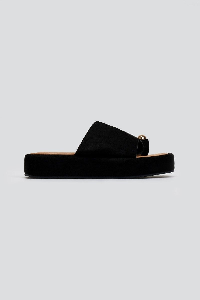 Flatforms σανδάλια suede ERYNN - Μαύρο - thefashionproject.gr - ERYNN