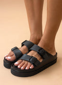 Flatforms slides ATENEO - Μαύρο - thefashionproject.gr - ATENEO