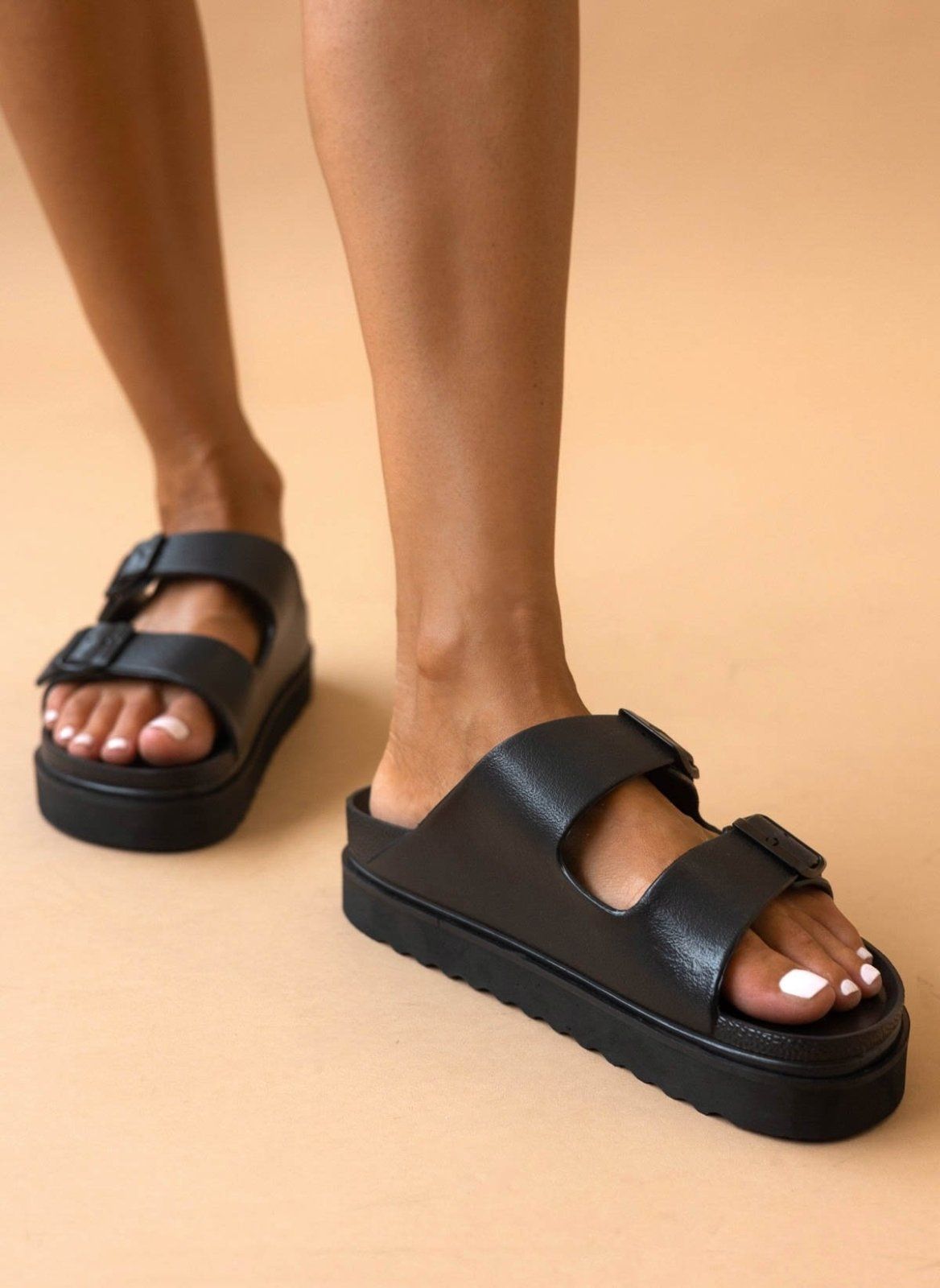 Flatforms slides ATENEO - Μαύρο - thefashionproject.gr - ATENEO