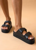Flatforms slides ATENEO - Μαύρο - thefashionproject.gr - ATENEO