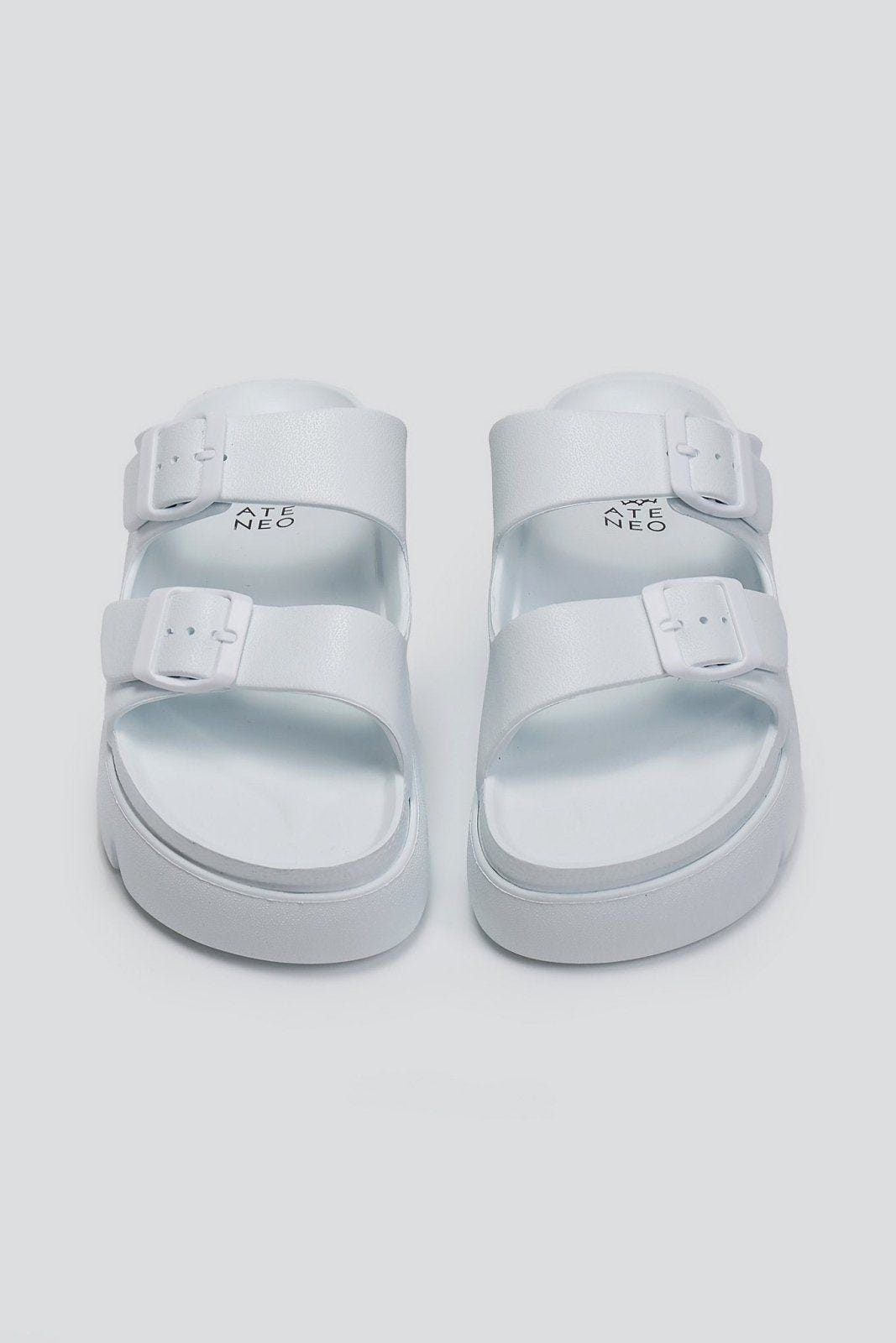 Flatforms slides με τοκάδες ATENEO - Λευκό - thefashionproject.gr - ATENEO