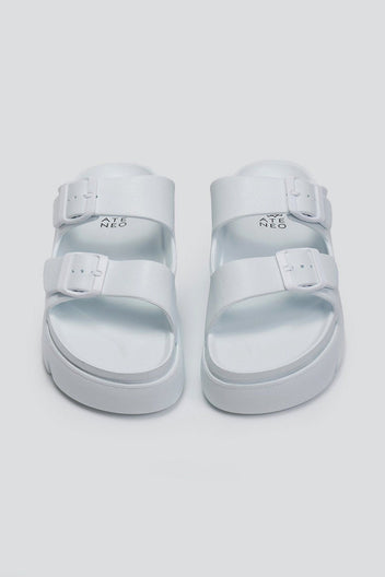 Flatforms slides με τοκάδες ATENEO - Λευκό - thefashionproject.gr - ATENEO