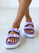 Flatforms slides με τοκάδες ATENEO - Λιλά - thefashionproject.gr - ATENEO