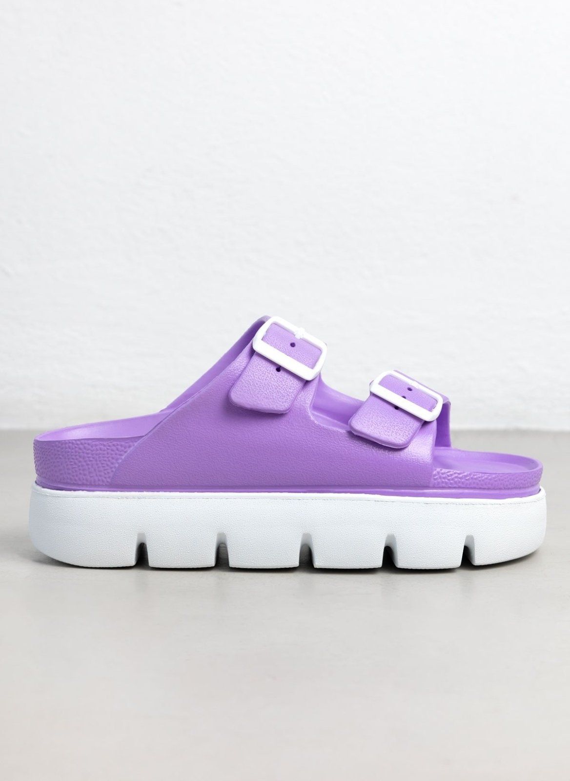 Flatforms slides με τοκάδες ATENEO - Λιλά - thefashionproject.gr - ATENEO