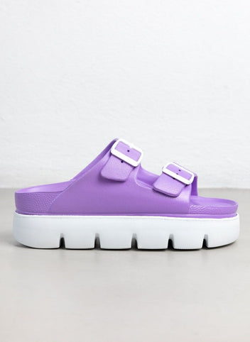 Flatforms slides με τοκάδες ATENEO - Λιλά - thefashionproject.gr - ATENEO