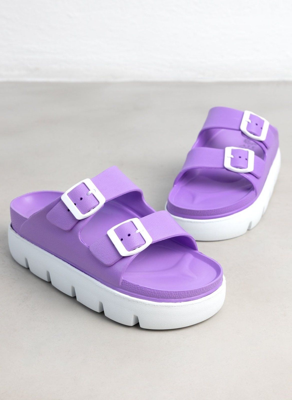 Flatforms slides με τοκάδες ATENEO - Λιλά - thefashionproject.gr - ATENEO