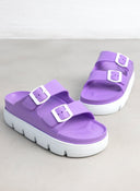 Flatforms slides με τοκάδες ATENEO - Λιλά - thefashionproject.gr - ATENEO