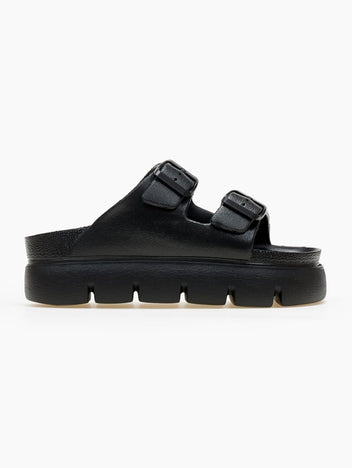 Flatforms slides με τοκάδες ATENEO - Μαύρο - thefashionproject.gr - ATENEO