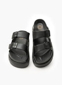 Flatforms slides με τοκάδες ATENEO - Μαύρο - thefashionproject.gr - ATENEO