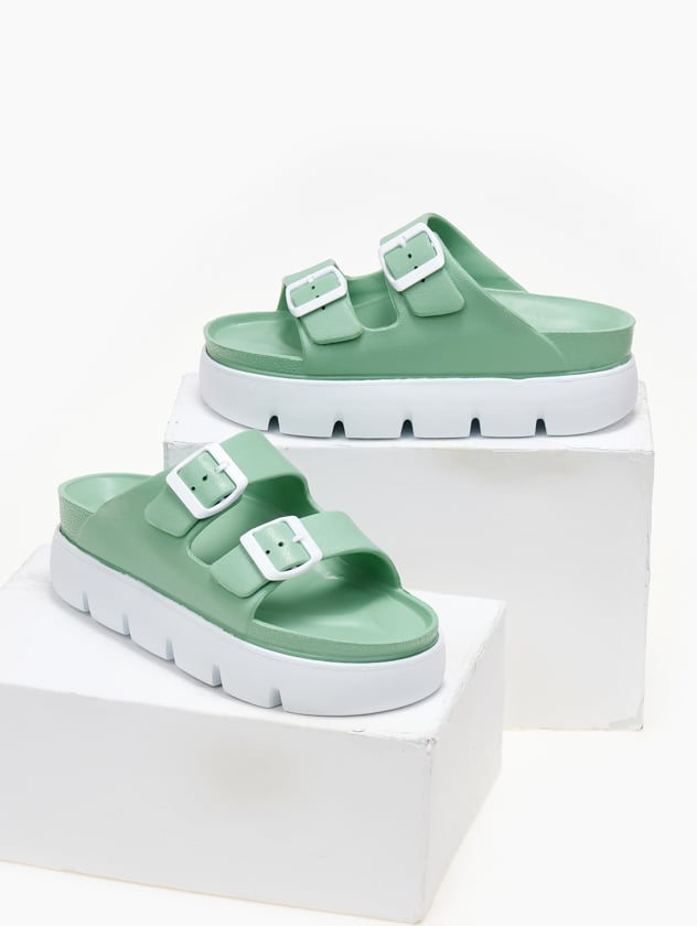 Flatforms slides με τοκάδες ATENEO - Μέντα - thefashionproject.gr - ATENEO
