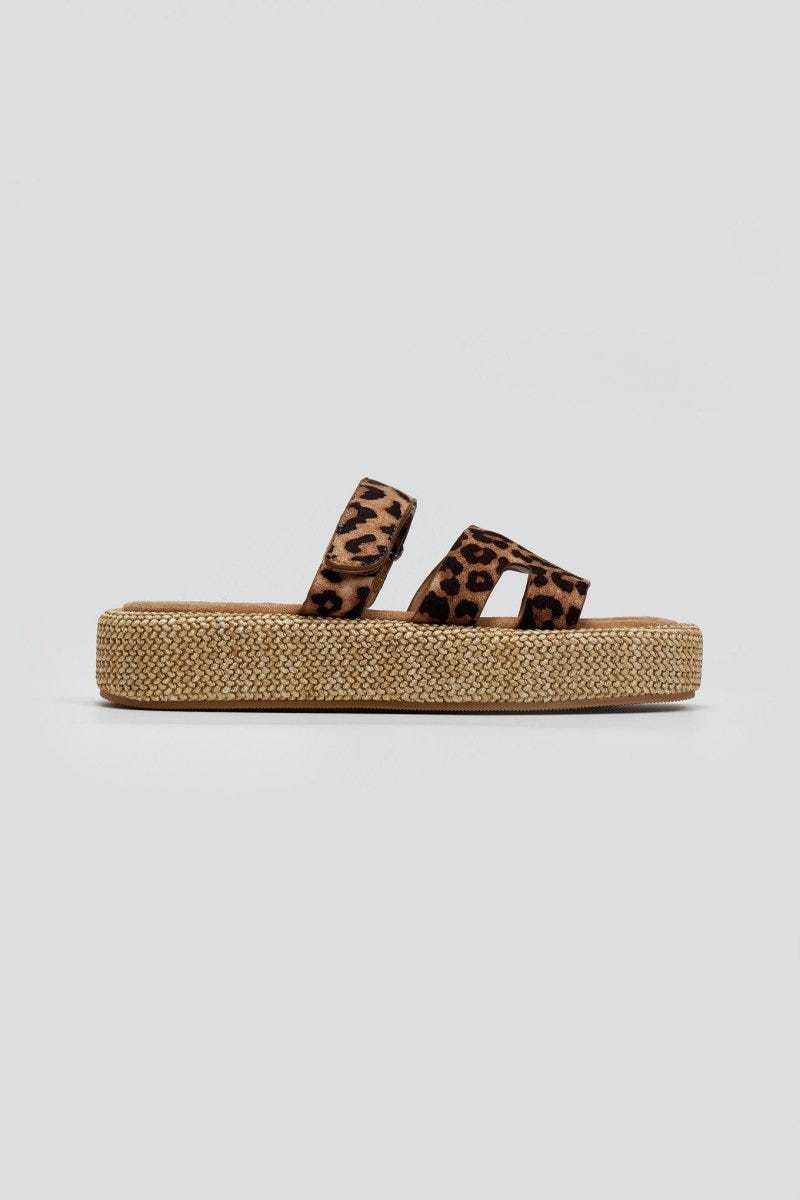 Flatforms suede σανδάλια με velcro ERYNN - Leopard - thefashionproject.gr - ERYNN