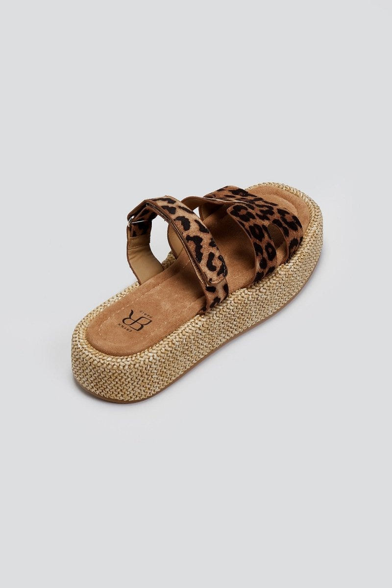 Flatforms suede σανδάλια με velcro ERYNN - Leopard - thefashionproject.gr - ERYNN