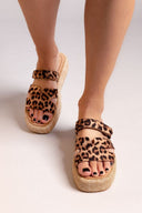 Flatforms suede σανδάλια με velcro ERYNN - Leopard - thefashionproject.gr - ERYNN