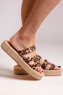 Flatforms suede σανδάλια με velcro ERYNN - Leopard - thefashionproject.gr - ERYNN
