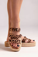Flatforms suede σανδάλια με velcro ERYNN - Leopard - thefashionproject.gr - ERYNN