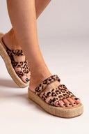 Flatforms suede σανδάλια με velcro ERYNN - Leopard - thefashionproject.gr - ERYNN