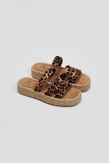 Flatforms suede σανδάλια με velcro ERYNN - Leopard - thefashionproject.gr - ERYNN