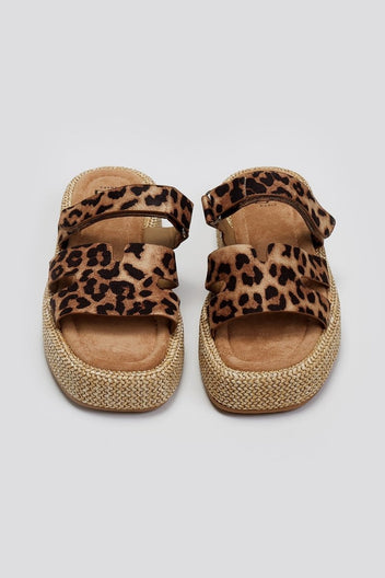 Flatforms suede σανδάλια με velcro ERYNN - Leopard - thefashionproject.gr - ERYNN